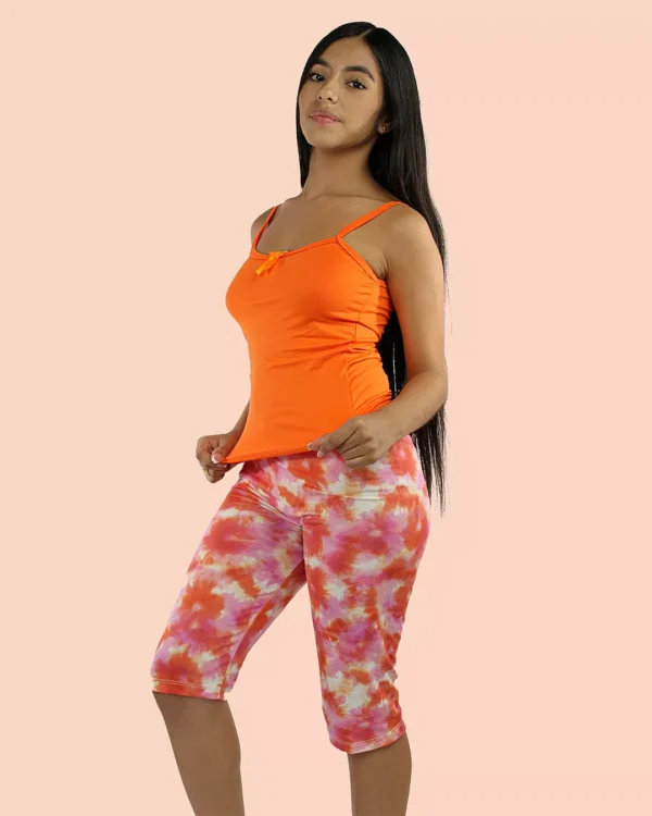 Pijama Capri Tie Dye Naranja