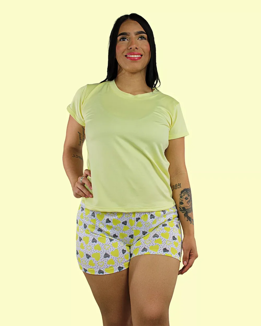 Pijama Relax con Manga Amarillo