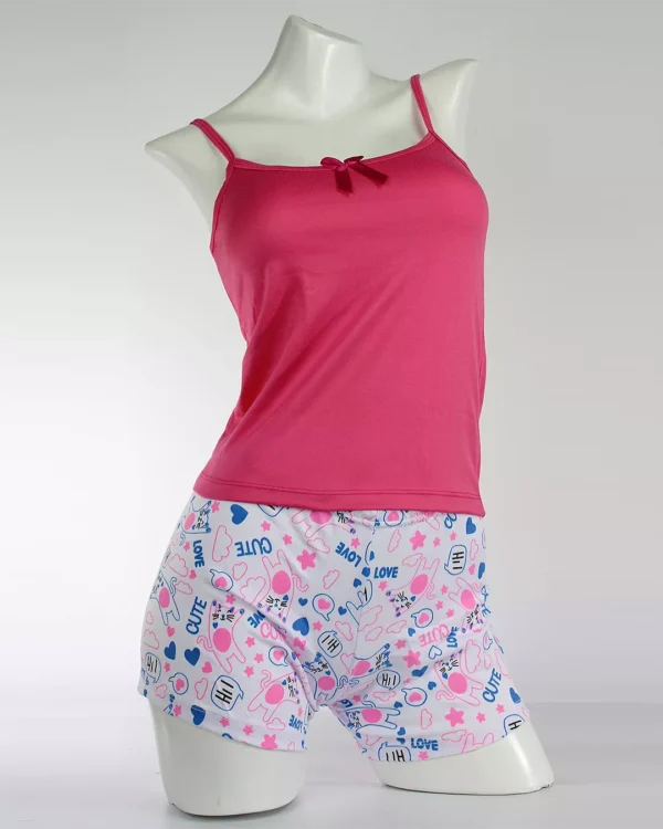 Pijama Short Básica Fucsia