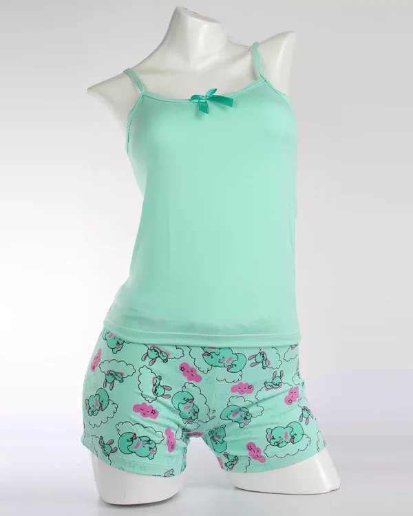 Pijama Short Básica Verde